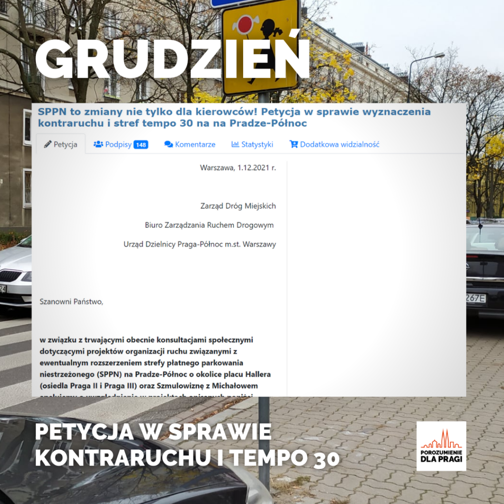 Grudzień - Petycja ws. Kontraruchu i Tempo30.